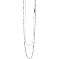 Silver Layered Flat Snake Necklace - Silver