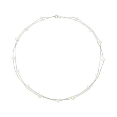 Silver Layered Pearl Necklace