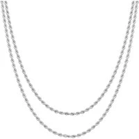 Silver Layered Sparkle Twist Necklace - 40cm