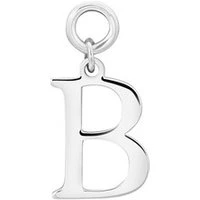 Silver Letter B Pendant Charm - 925 Silver