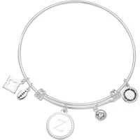 Silver Letter Coin Bangle - Letter Z