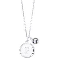 Silver Letter Coin Necklace - Letter B