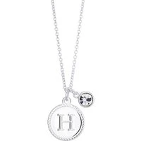 Silver Letter Coin Necklace - Letter H