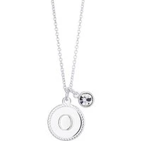 Silver Letter Coin Necklace - Letter O