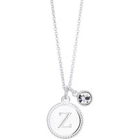 Silver Letter Coin Necklace - Letter Z