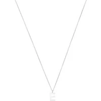 Silver Letter Initial Necklace - Letter E