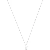 Silver Letter Initial Necklace - Letter K