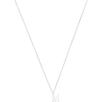 Silver Letter Initial Necklace - Letter M