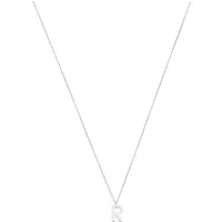 Silver Letter Initial Necklace - Letter R