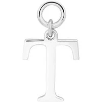 Silver Letter T Pendant Charm - 925 Silver