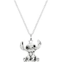 Silver Lilo & Stitch Necklace - Silver