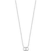 Silver Linked CZ Circle Necklace - Silver