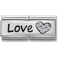 Silver Love Double Plate Charm