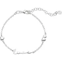 Silver Love Puffed Heart Bracelet - Silver