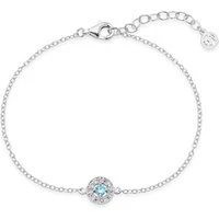 Silver March Birthstone Halo Bracelet - Silver