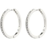 Silver Maxi Crystal Hoop Earrings - Silver