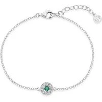 Silver May Birthstone Halo Bracelet - Silver