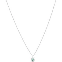 Silver May Birthstone Halo Necklace - Silver