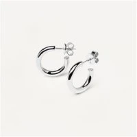 Silver Medium Cloud Hoop Earrings - Silver