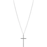 Silver Mens Classic Cross Necklace - Silver