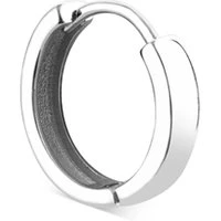 Silver Mens Simple Single Hoop Earring - Silver