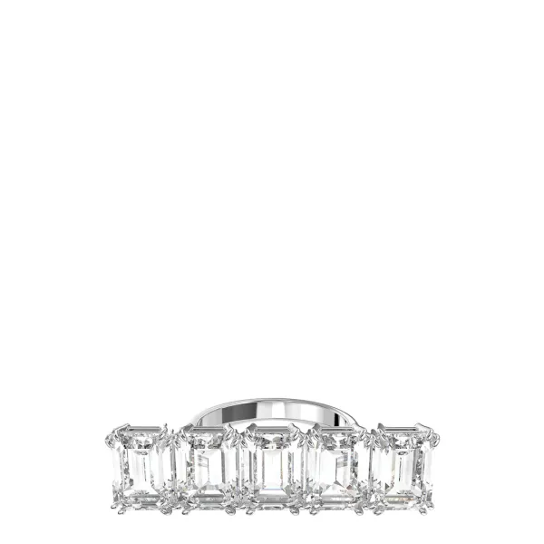 Silver Millenia Cocktail White Ring - Silver