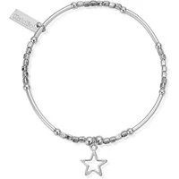 Silver Mini Cube Open Star Bracelet - Silver