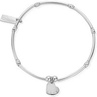 Silver Mini Sparkle Heart Bracelet - 18cm