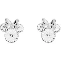 Silver Minnie Mouse Birthstone Earrings - April