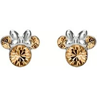 Silver Minnie Mouse Birthstone Earrings - June