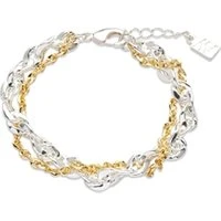 Silver Mixed Twist Chain Bracelet - Silver