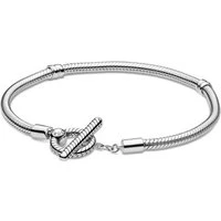 Silver Moments T-Bar Snake Chain Bracelet - 16cm