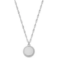 Silver Moon Coin Necklace - 56cm