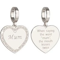 Silver Mum Charm - Silver