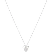 Silver Mum Crystal Heart Necklace - Silver