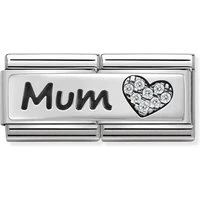 Silver Mum Double Plate Charm