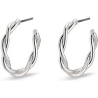 Silver Naja Twist Hoop Earrings