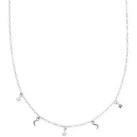 Silver Night Sky Moons & Stars Necklace - Silver