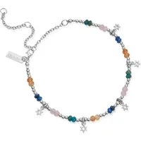 Silver Nightfall Wishes Colourful Anklet - 20cm