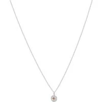 Silver November Birthstone Halo Necklace - Silver