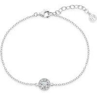 Silver October Birthstone Halo Bracelet - Silver