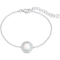 Silver Opal Halo Bracelet