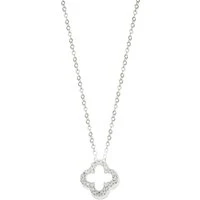 Silver Open Clover Necklace