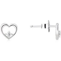 Silver Open Heart Earrings