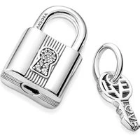 Silver Padlock & Key Charm