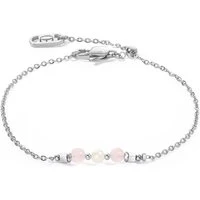 Silver Pale Pink Pearl Bead Bracelet - Silver