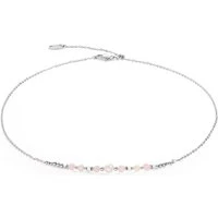 Silver Pale Pink Pearl Bead Necklace - Silver