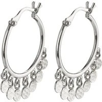 Silver Panna Disc Hoop Earrings