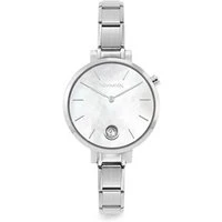 Silver Paris Mother Of Pearl Crystal Watch