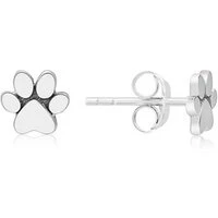 Silver Paw Print Earrings - 925 Silver